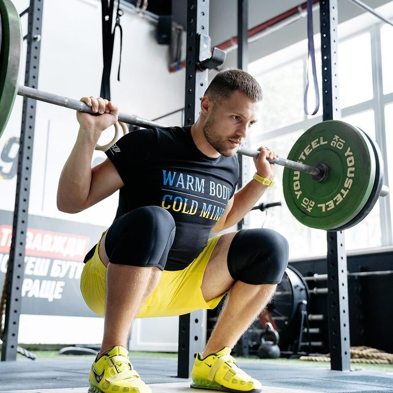 WARM BODY COLD MIND 7Mm Knee Sleeves for Weightlifting, Powerlifting, Squats and Heavy Gym Sessions, Strong Knee Support, Joint Stability, Compression Fit, Comfortable Design for Heavy Lifts