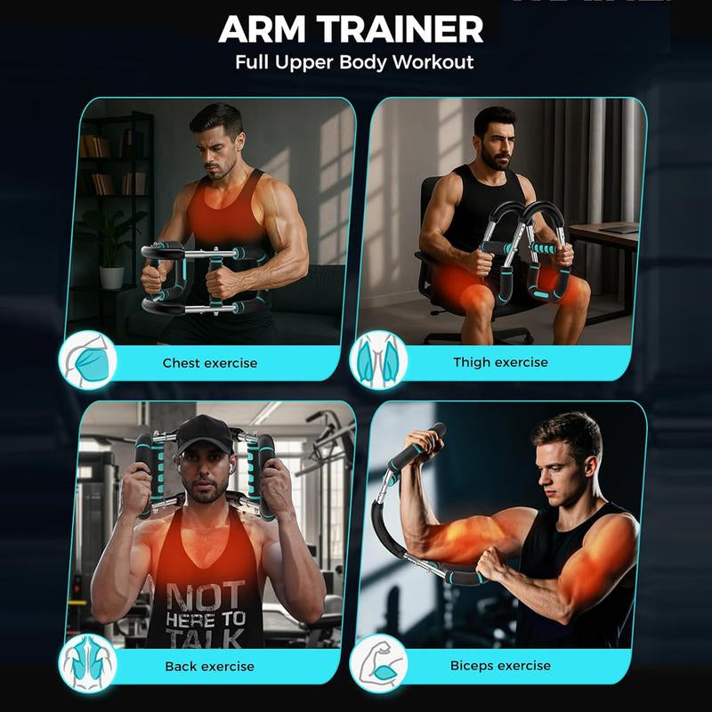 Arm Trainer, Adjustable Chest Workout Equipment, Arm Trainer for Men, Chest Trainer for Men, Shoulder Muscle Training, Portable Spring Resistance Home Fitness Equipment
