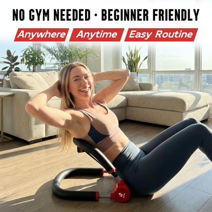 HOPHORSE Ab Machine, Core & Sit up Exercise Equipment for Home Gym, Ab Workout Equipment for Stomach Workout, Resistance Bands, 4 Resistance Levels, Adjustable, Automatic Rebound, Ab Trainer Machine