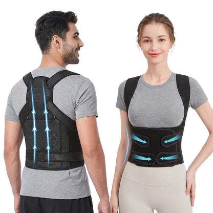 Posture Corrector Back Brace for Men & Women – Adjustable Spine Support Brace for Upper Back & Lower Back Pain Relief, Scoliosis, Slouching, and Posture Improvement – Comfortable & Breathable Design
