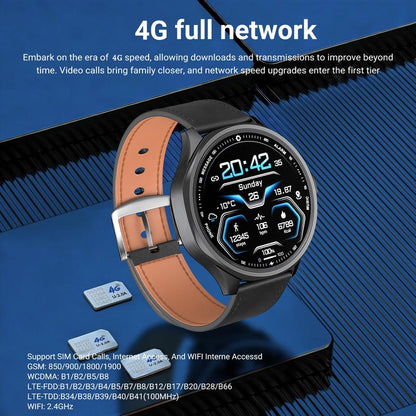 W&O 4G SIM Card Android Smart Watch, 1.73'' AMOLED Large Screen 3GB+32GB Smartwatch for Men Women with Rotating Camera Wifi GPS, 800Mah Fitness Activity Tracker Watch