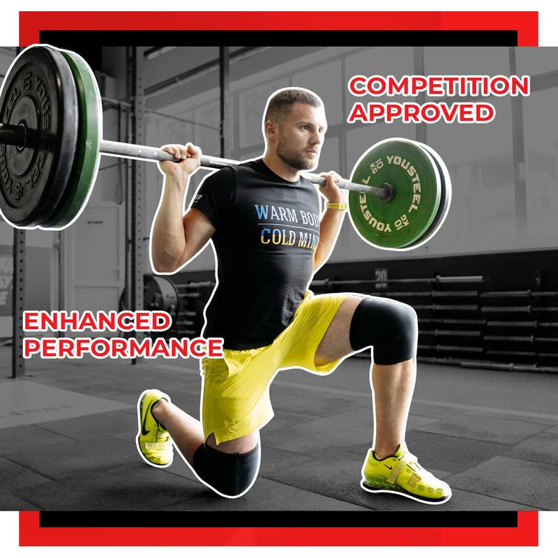 WARM BODY COLD MIND 7Mm Knee Sleeves for Weightlifting, Powerlifting, Squats and Heavy Gym Sessions, Strong Knee Support, Joint Stability, Compression Fit, Comfortable Design for Heavy Lifts