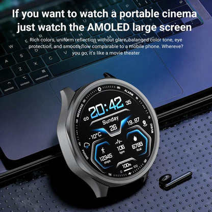 W&O 4G SIM Card Android Smart Watch, 1.73'' AMOLED Large Screen 3GB+32GB Smartwatch for Men Women with Rotating Camera Wifi GPS, 800Mah Fitness Activity Tracker Watch