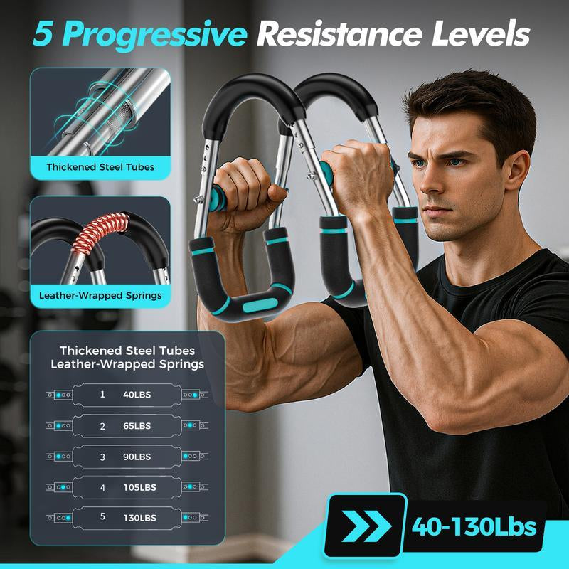 Arm Trainer, Adjustable Chest Workout Equipment, Arm Trainer for Men, Chest Trainer for Men, Shoulder Muscle Training, Portable Spring Resistance Home Fitness Equipment