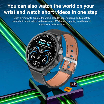 W&O 4G SIM Card Android Smart Watch, 1.73'' AMOLED Large Screen 3GB+32GB Smartwatch for Men Women with Rotating Camera Wifi GPS, 800Mah Fitness Activity Tracker Watch