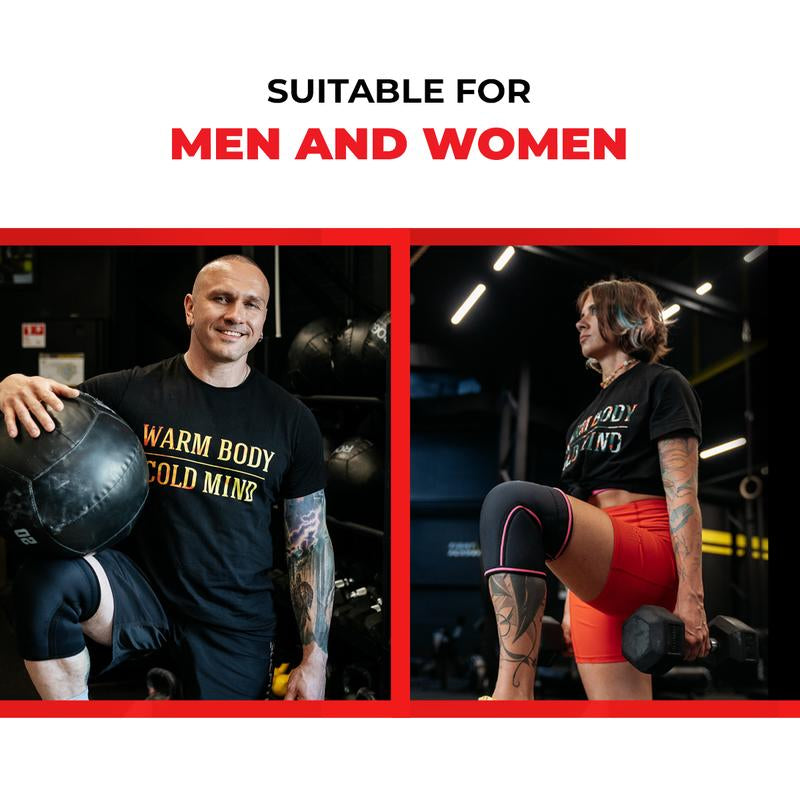 WARM BODY COLD MIND 7Mm Knee Sleeves for Weightlifting, Powerlifting, Squats and Heavy Gym Sessions, Strong Knee Support, Joint Stability, Compression Fit, Comfortable Design for Heavy Lifts