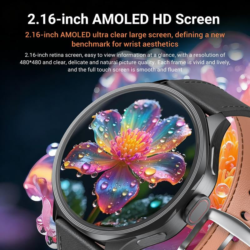 W&O 4G SIM Card Android Smart Watch, 1.73'' AMOLED Large Screen 3GB+32GB Smartwatch for Men Women with Rotating Camera Wifi GPS, 800Mah Fitness Activity Tracker Watch